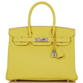 Hermes Birkin 30 Lime Clemence Palladium Hardware