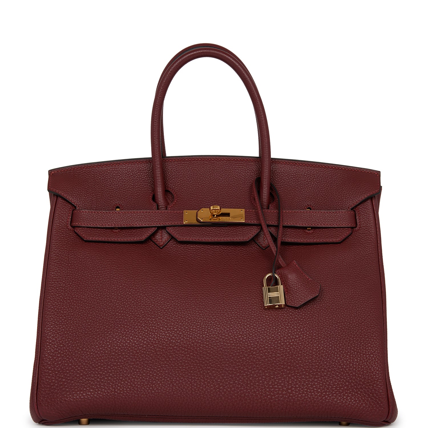 Pre-owned Hermes Birkin 35 Rouge H Togo Gold Hardware Deposit