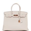 Pre-owned Hermes Birkin 35 Craie Togo Rose Gold Hardware - Payment 1