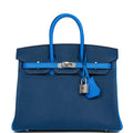 Hermes Special Order (HSS) Birkin 25 Bleu Hydra and Bleu Saphir Ch√®vre Brushed Palladium Hardware