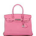 Pre-owned Hermes Birkin 30 Bubblegum Togo Palladium Hardware