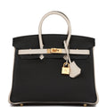 Hermes Special Order (HSS) Birkin 25 Black and Craie Togo Brushed Gold Hardware