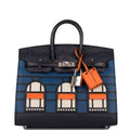 Hermes Sac Faubourg Birkin 20 Bleu Marine Matte Alligator Palladium Hardware