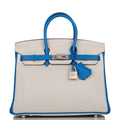 Hermes Special Order (HSS) Birkin 25 Gris Mouette and Mykonos Clemence Brushed Palladium Hardware