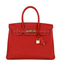 Hermes Birkin 30 Rouge Casaque Togo Gold Hardware