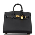 Hermes Birkin Sellier 25 Black Madame Gold Hardware