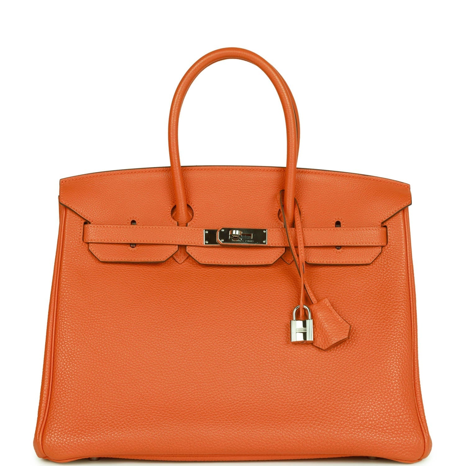 Pre-owned Hermes Birkin 35 Orange H Clemence Palladium Hardware - Remaining Payment for TJ