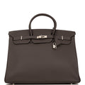 Pre-owned Hermes Birkin 40 Graphite Togo Palladium Hardware