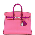 Hermes Special Order (HSS) Birkin 25 Rose Lipstick and Anemone Ch√®vre Palladium Hardware