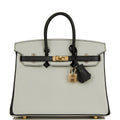 Hermes Special Order (HSS) Birkin 25 Gris Perle and Black Ch√®vre Gold Hardware