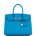 Hermes Birkin Sellier 30 Bleu Frida Madame Palladium Hardware