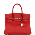 Hermes Birkin 30 Rouge Casaque Epsom Gold Hardware
