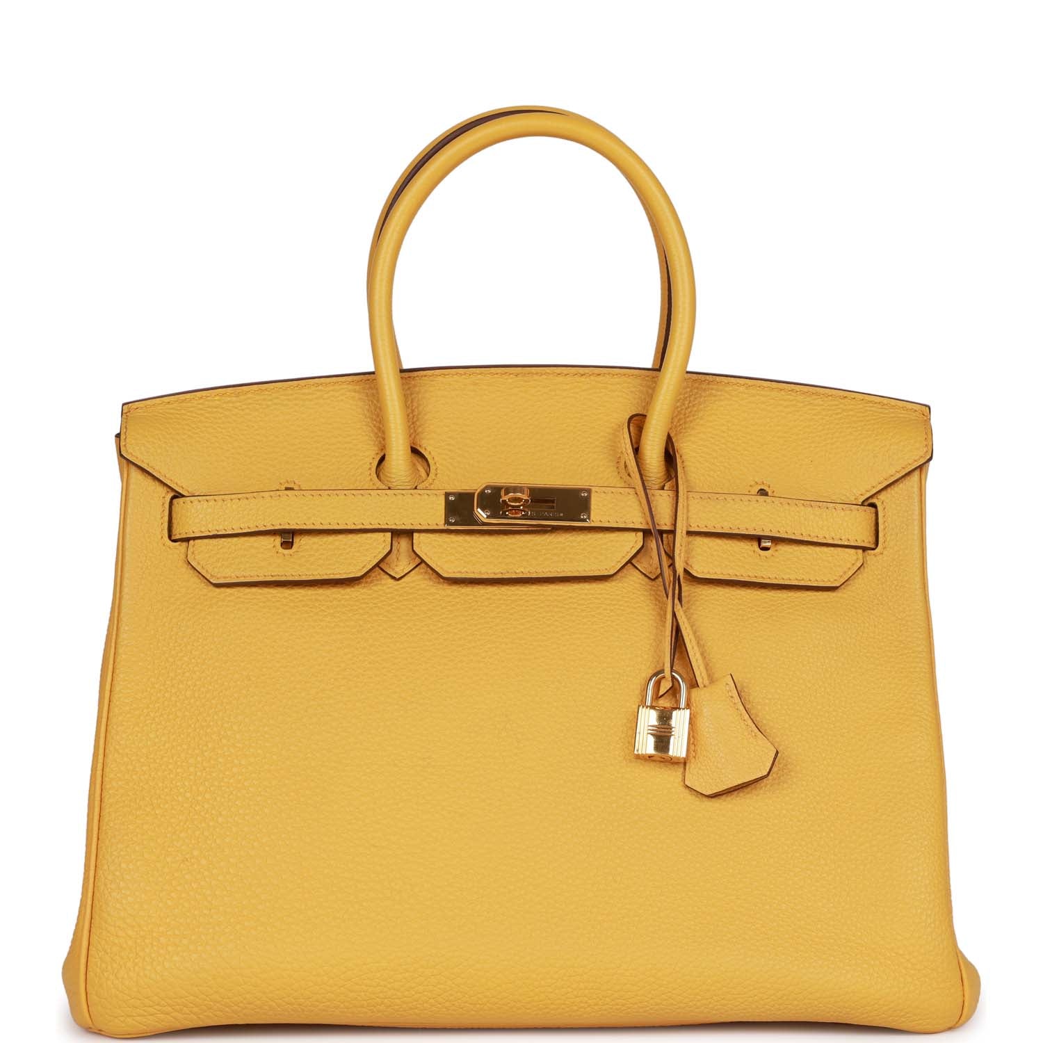 Pre-owned Hermes Birkin 35 Soleil Togo Gold Hardware