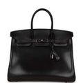 Pre-owned Hermes Special Order (HSS) Birkin 35 Black Box Verso Palladium Hardware