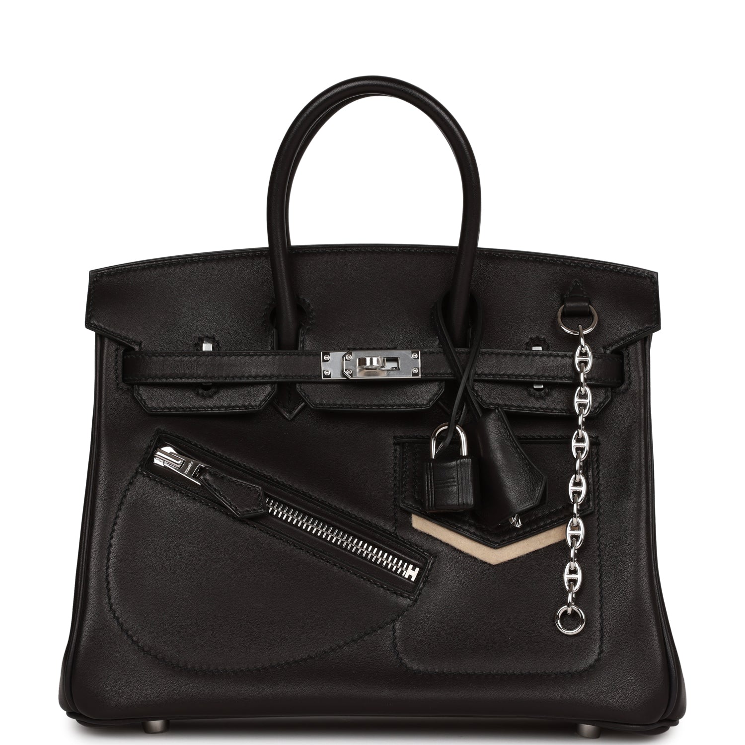 Hermes Limited Edition Birkin Rock 25 Black Volupto Palladium Hardware