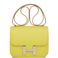 Pre-owned Hermes Constance 18 Lime Epsom Palladium Hardware