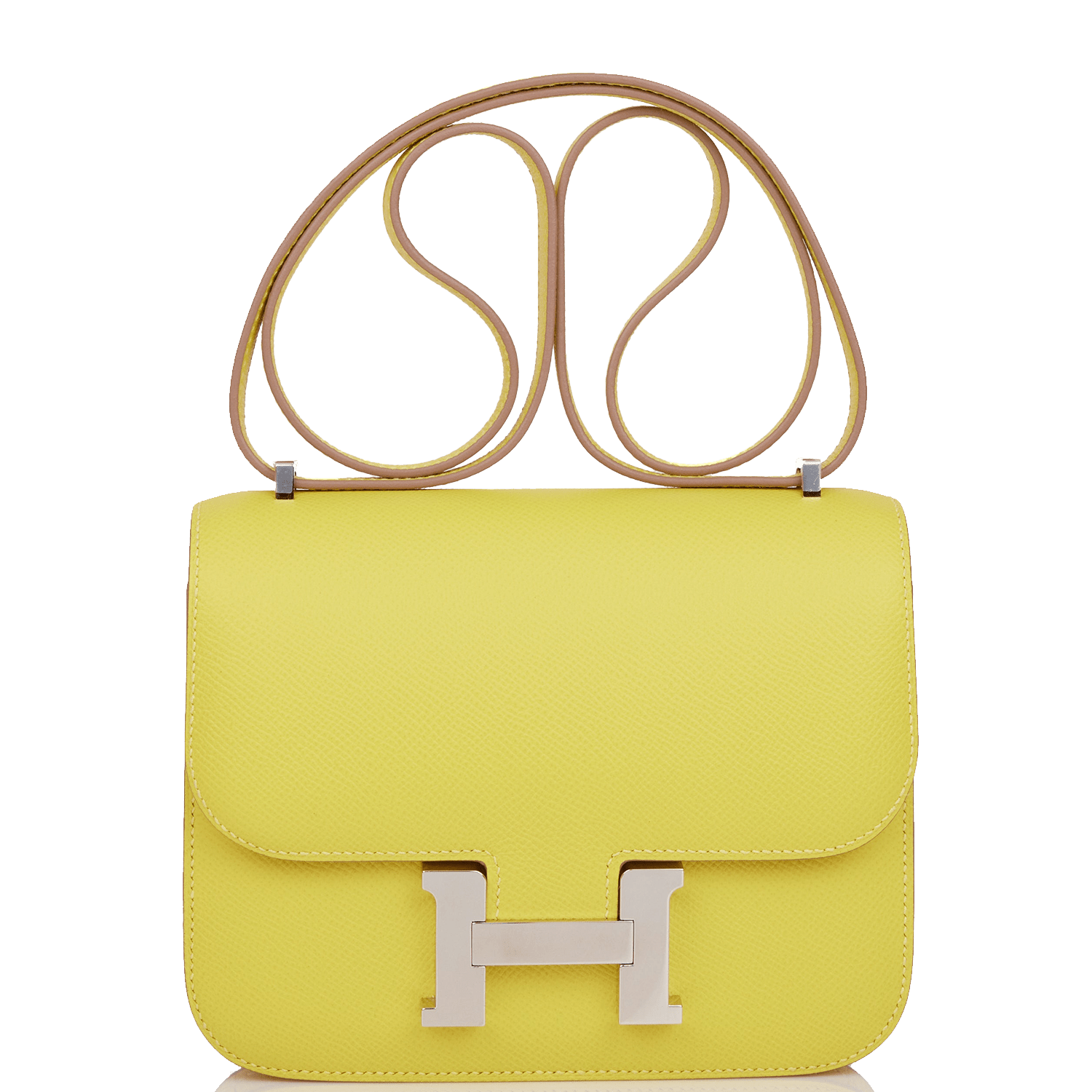 Pre-owned Hermes Constance 18 Lime Epsom Palladium Hardware