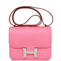 Hermes Constance 18 Rose Azalee Swift Palladium Hardware