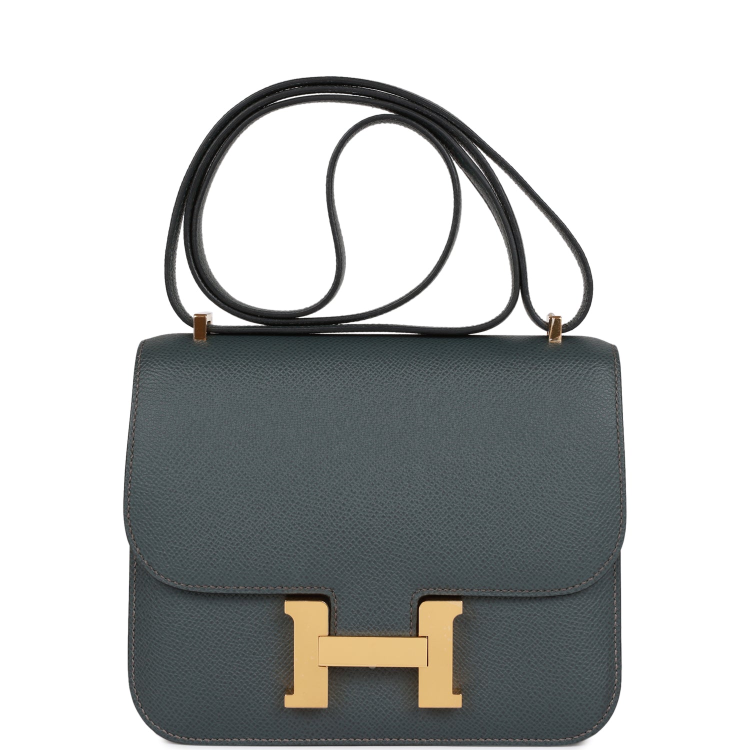 Pre-loved Hermes Constance 18 Bleu Orage Epsom Gold Hardware
