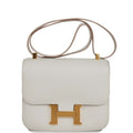 Pre-owned Hermes Constance 24 Gris Perle Evercolor Gold Hardware