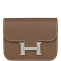 Hermes Constance Slim Wallet Etoupe Epsom Palladium Hardware