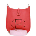 Pre-owned Hermes Evelyne TPM Rouge Pivoine Clemence Palladium Hardware
