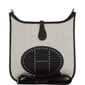 Hermes Evelyne III PM Black Clemence and Toile Palladium Hardware