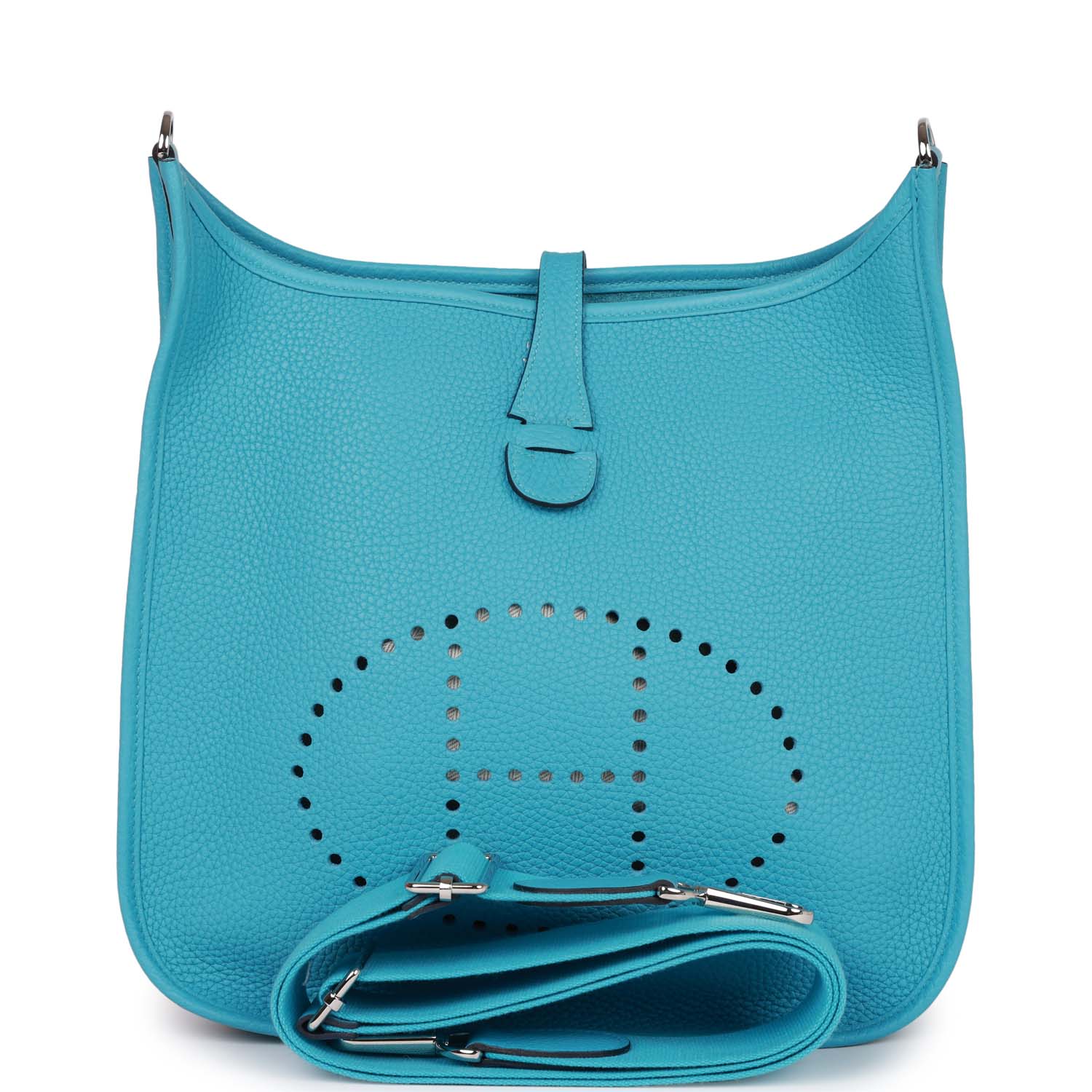 Hermes Evelyne III PM Bleu du Nord Clemence Palladium Hardware