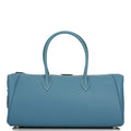 Pre-owned Hermes Paris Bombay PM Blue Jean Epsom Palladium Hardware