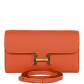 Hermes Constance Wallet To Go Orange Epsom Gold Hardware