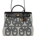 Hermes Herbag 31 "Chain D'ancre" Ecru and Black Vache Leather Gold Hardware
