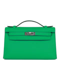 Hermes Kelly Pochette Menthe Swift Palladium Hardware