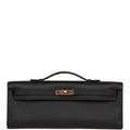 Hermes Kelly Cut Black Swift Rose Gold Hardware