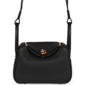 Hermes Mini Lindy Black Clemence Gold Hardware