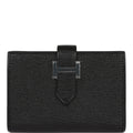 Hermes Bearn Card Holder Wallet Black Chevre Palladium Hardware