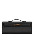 Hermes Kelly Cut Black Swift Gold Hardware