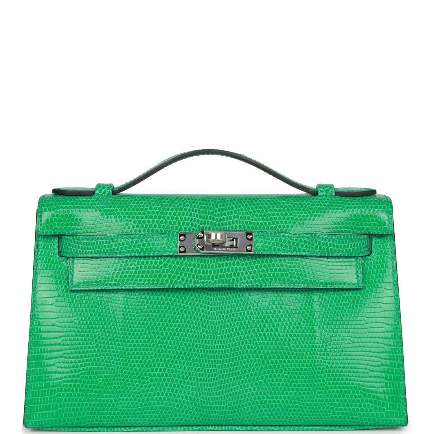 Hermes Mini Kelly Pochette Menthe Varanus Niloticus Lizard Palladium Hardware