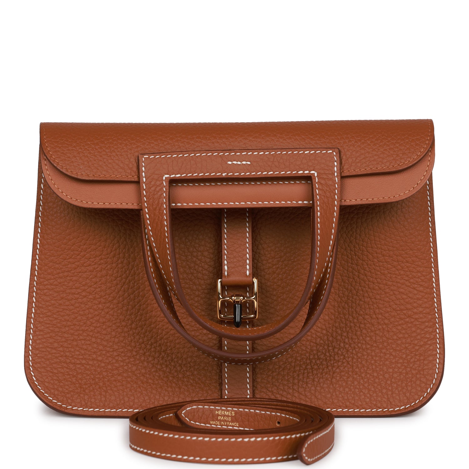 Hermes Halzan 25  Gold Clemence Gold Hardware