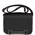Hermes Geta Bag Black Chevre Gold Hardware