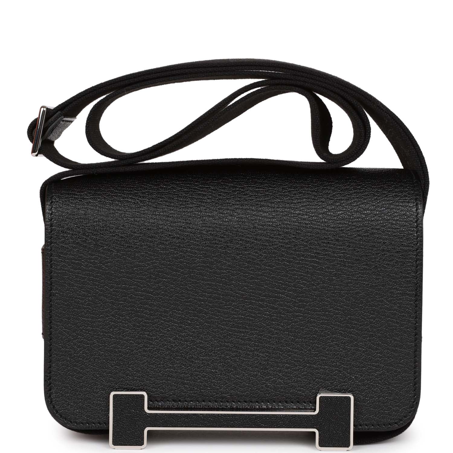 Hermes Geta Bag Black Chevre Gold Hardware