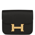 Hermes Constance Slim Wallet Black Epsom Gold Hardware