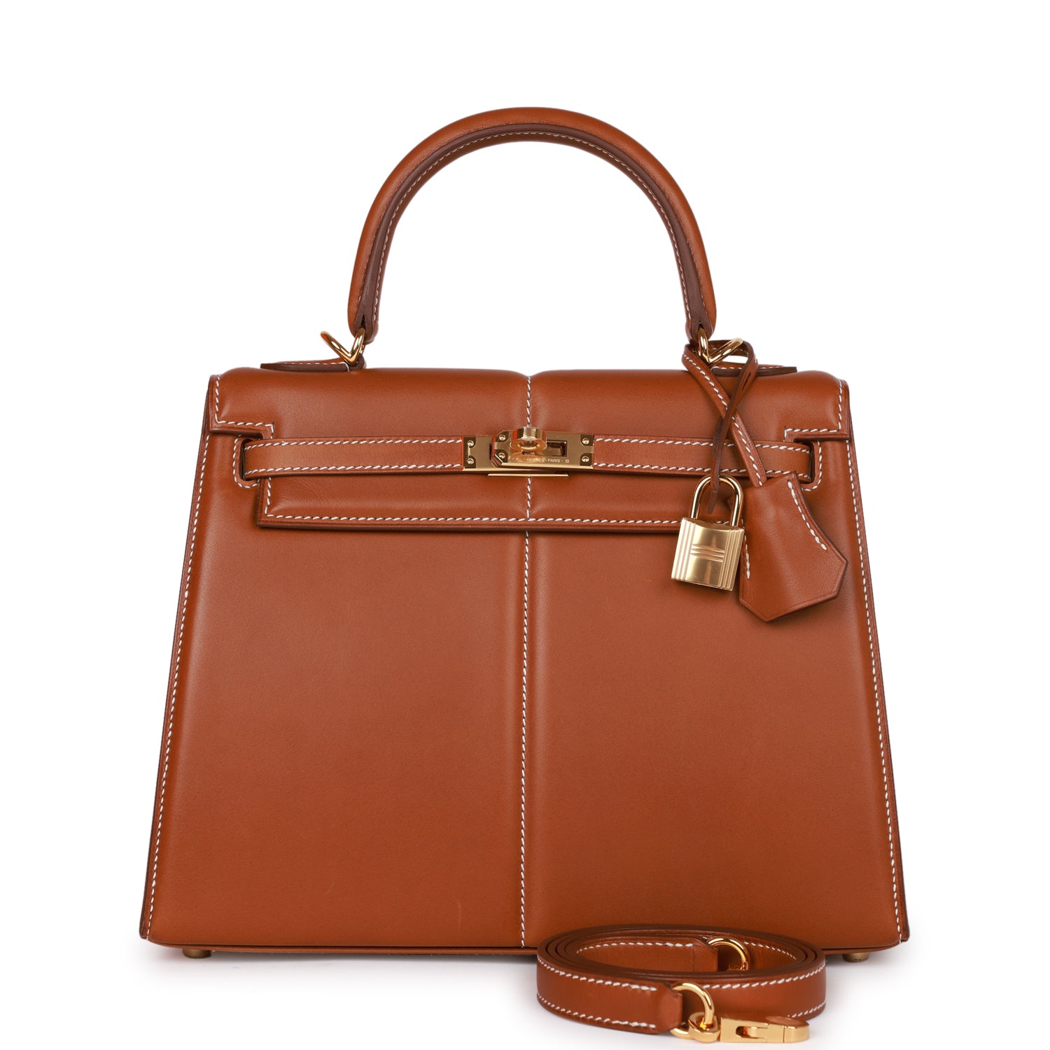 Hermes Padded Kelly 25 Fauve Barenia Gold Hardware
