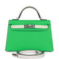 Hermes Kelly Sellier 20 Tri-Color Vert Comics, Vert Fizz and Gris Perle Epsom Palladium Hardware Payment 2