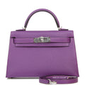 Hermes Kelly Sellier 20 Violet Verso Ch√®vre Palladium Hardware