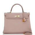 Pre-owned Hermes Kelly Retourne 32 Glycine Clemence Gold Hardware - Payment 3