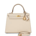 Hermes Kelly Sellier 25 Nata Epsom Gold Hardware Deposit 2