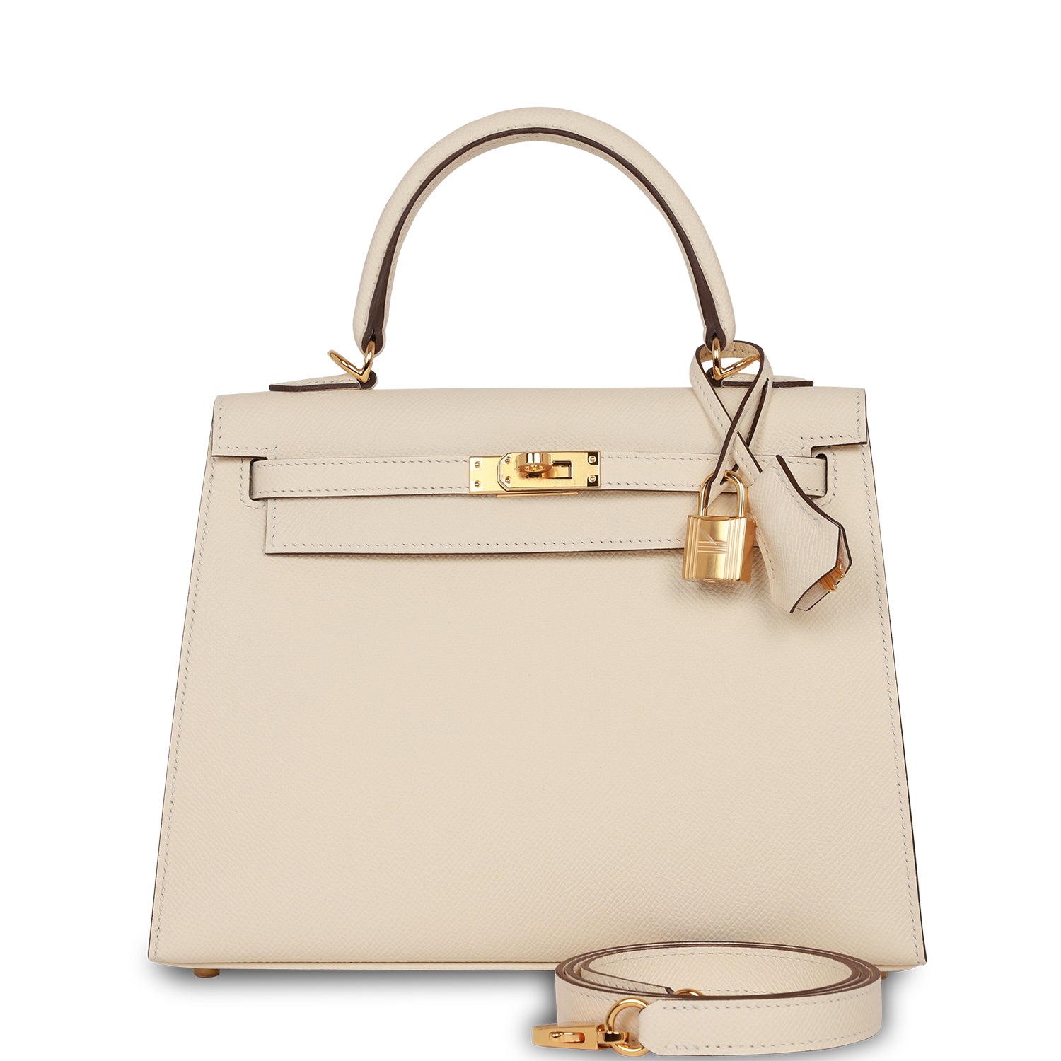 Hermes Kelly Sellier 25 Nata Epsom Gold Hardware Deposit 2
