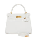 Hermes Kelly Retourne 28 White Clemence Gold Hardware Payment 2 of 2
