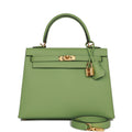 Hermes Kelly Sellier 25 Vert Criquet Epsom Gold Hardware