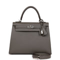 Hermes Kelly Sellier 25 Gris Meyer Epsom Palladium Hardware